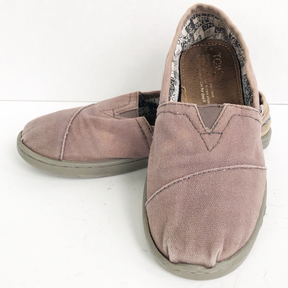 Toms Classic Slip-on Leather Insole Canvas Shoe Light Brown - Picture 2 of 8